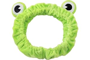 JIAMAOHUA Headband for Washing Face,Cute Frog Headband Spa Skincare Headband Frog Eye Makeup Head Band Soft Elastic Headband Hair Accessories for Washing Face Shower Sports Beauty Skincare