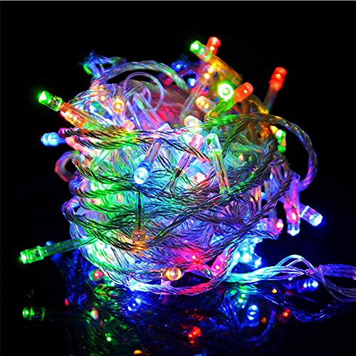Flexible Cooper Draht LED String Weihnachtsbeleuchtung 100 LEDs 33ft / 10m, biegsame Fee Sternenhimmel leuchten DIY Festival Dekor Farbwechsel für WeihnachtenFerienhaus Party Hochzeitsveranstaltungen im freien (Buntes Licht)