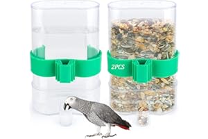 ALHWXCH2 2 Stück Futterspender Vögel Wasserspender Automatischer Papageien Futterspender Vögel Automatischer Tränke Vogel Wasser Feeder Bird für Vögel Wellensittiche Liebesvögel 220ml 7,5 x 3,2 x 13,4cm