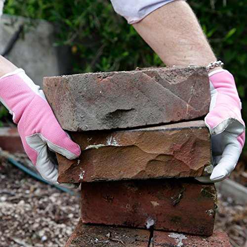 Lederne Gartenhandschuhe für Damen (mittelgroß / kleine Größe) – von Viridescent. Frauen lieben diese rosa, femininen, eng anliegenden Handschuhe. Schützend, bequem und langlebig (sogar sicher für das Zurückschneiden von Rosen). Die beste Geschenkidee für jede Gärtnerin. Kaufen sie es heute im Schlussverkauf! - 6