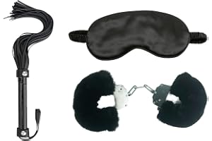 Handbojor i metall, justerbart ögonbindel, set i två delar (Svart 3 Pcs)