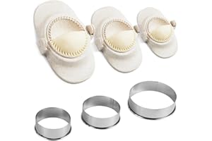 Poraceous 6 Pezzi Stampo per Ravioli, Macchina per Gnocchi, 3 Set di Stampi per Ravioli di Diverse Dimensioni e Tagliapasta, per Pressare Pasta, Fare Wonton, Torte Piccolo/Medio/Grande (7/8/11 cm)