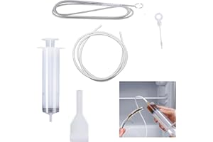 JEZIORO Fridge Dredger and Cleaning Set,Fridge Drain Hole Cleaning Tool,Fridge Emptying Dredger and Cleaning Set,Refrigerator Hole Blockage Unblocker Kit,Reusable Pipe Blocked Dredging Cleaner,Sink Unclogger