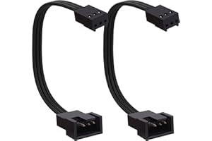 YARCHONN Cable adaptador de ventilador estándar de 4 pines PWN a 3 pines, 3 pines a 4 pines, placa base PC, CPU, control de temperatura, refrigeración, cable de extensión, adaptador Molex macho para