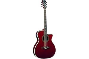 Eko GUITARS - NXT A100CE SEE THROUGH RED, Chitarra Acustica , Fasce Fondo Manico in Mogano, Tastiera in South American Roupanà, Auditorium Cutaway, Colore Rosso