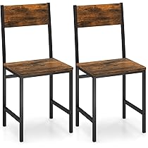 Set 4 Sedie Da Pranzo Klihome - Struttura Metallo E Legno, Stile Industriale, Marrone Rustico, Portata 150kg - Foto 13