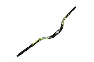 TRKIMAL φ31,8 mm Bicicleta de montaña MTB de carretera extra larga 780 mm Manillar 55 mm Barra elevadora para descenso, ciclismo, carreras, todoterreno, MTB, BMX (negro verde)