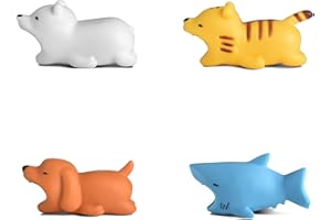 Newseego Cable Compatible de los Cables del Protector del Cable del ahorrador del Cargador del Cable de los Protectores del iPhone - Paquete de 4 (Tiburón, Oso Polar, Perro, Tigre)