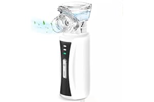 ‎NIKYPJ Inhalationsgerät, NIKYPJ Leiser Tragbarer Inhalationsgerät für Erwachsene Kinder, USB Aufladbarer Inhalator mit 2 Masken und 1 Mundstück (Schwarz)