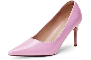 Zhabtuc Escarpins Stiletto en Cuir Verni, Bout Pointu, Talon 8 cm pour Mariage & Bal