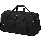 LONALIA 55L Large Gym Sports Duffle Bag for Men - 22 inch Mens Travel Holdall Weekend Overnight Bag (Black)