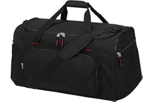 LONALIA 55L Grand Sac de Sport Homme - Sac de Fitness Homme, Sac de Voyage pour Gym, Weekend - Noir