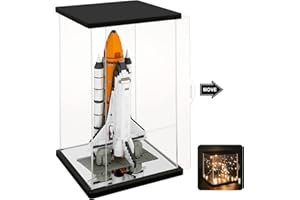 Nonemey Teca Plexiglass Vetrina in Acrilico con due tipi di luci per Collezionismo ,Teca Espositiva per action figure，Vetrina per Modello（Nero，15x15x25cm）