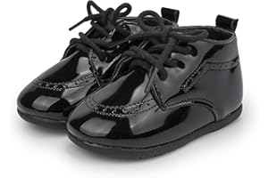 Sonsage Infant Baby Boys Girls Classic PU Leather Wedding Loafers Brogue Toddler Oxford Dress Shoes First Steps Walking Flat Lazy Crib Shoe