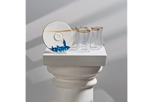 Karaca Harem - Set da tè per 6 persone, set da tè turco con piattino, set Cay Bardagi, tè turco, Cay Bardagi SETI, tè turco, vetro, cay SETI, piatto da tè