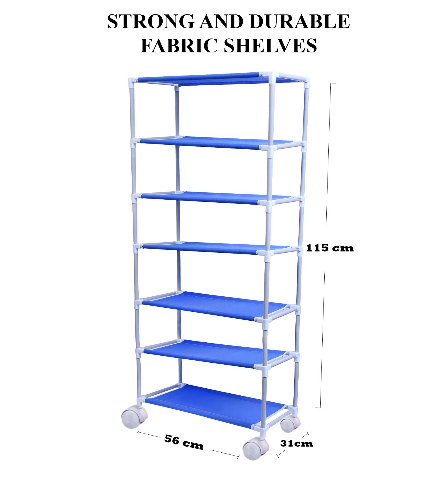 Little One's | 6 Shelves Baby Foldable Wardrobe | Aquatic Blue (Made in India, ISI Certifed), LW6/FB - Image 3