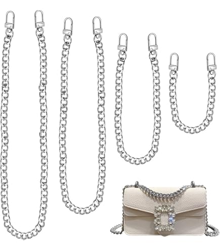 Cinghie Tracolla Metallo Catene Per Borsa A Tracolla Pezzi Con Fermagli  Lunghezze Diverse In Argento Fermagli Girevoli Borsa