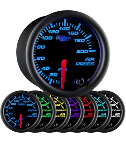 RACETECH 3.15" 80mm Electrical Boost Gauge - 30 PSI, Smoked Lens, White/Amber/Blue LED, With Warning Light & Sensor