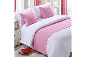 TTiiLoe Soft Bed Runners Pink No Fading Bedspread Solid Color Home Decoration Bed Scarves Fashion Bed End Towel Morden Bed End Mat for Living Room Bedroom Hotel, 260x50cm