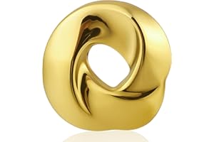 MIKOVIVI Retro Geometric Brooch, Gold Round Corsage Lapel Badges Pins Fashion Irregular Brooch Scarves Shawl Dress Accessory for Women Men