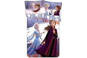 CR-LIGHTS Disney Frozen 2 - Biancheria da letto per bambini, motivo: regina di ghiaccio, Anne Elsa, 100 x 135 cm