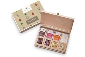 ‎WELLNUSS WELLNUSS ,,Alles Gute“ Gourmet Geburtstagsgeschenk I Feinkost Geschenkset zum Geburtstag für Frauen & Männer I In hochwertiger Birkenholzbox I 4 außergewöhnliche Nussmischungen & Schokoladen-Snacks