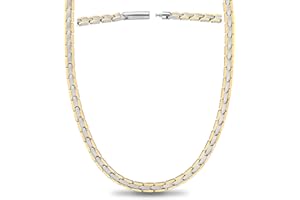 ‎MAGNETRX MagnetRX® Titan-Magnettherapie-Halskette – natürliche Schmerzlinderung bei, Rücken, Schulterschmerzen, Kopfschmerzen und Migräne-Linderung, magnetische Halskette (Silber & Gold, 19.25 Inches)
