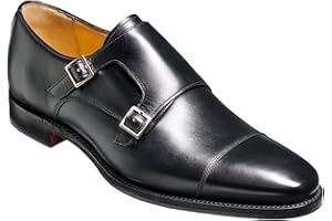 WKNBEU Herren Monk Schuhe Single Strap Slip On Schnalle Loafer Plain Toe Oxford Modern Formal Business Dress Schuhe Black- US9.5/UK8.5/EU42