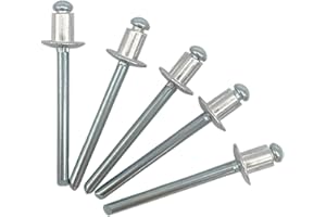 MARCOPOL Remaches ciegos de 4,8 x 6 mm, cabeza de cúpula tipo abierto, DIN 7337, remache de aluminio y mandril de acero, remaches pop (100, 4,8 x 6 mm)