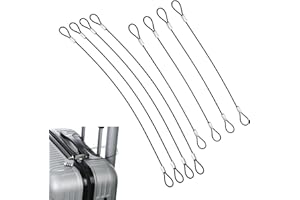 CLKE 8Pcs Safety Cable Lock, 20cm & 30cm Safety Cable Wire Rope with Double LoopCable Lock, Braided Security Cable for Padlock, Luggage, Bicycles, Outdoor Doors, Photo Frames (Black)