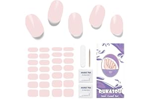 DUKASOU Unghie Gel Adesive UV - 28 Pcs Smalto Adesivo per Unghie Adesivi Unghie Gel Nail Stickers Full Wraps Lampada LED Adesivi per Unghie in Gel per Donne Ragazze Curati Con Lima per Unghie e Stick