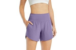 G4Free Women's Running Shorts 5 Inches Activewear Shorts Sports Yoga Pants with Pockets for Workout Gym Sports Quick Dry Lightweight Short