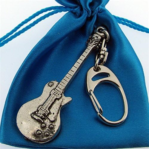 Quality Handcrafted Pewter Music Musician Gibson Guitar Keyring / Bag Charm - Ideal Gift for any Guitar Player / Musician / Man or Women