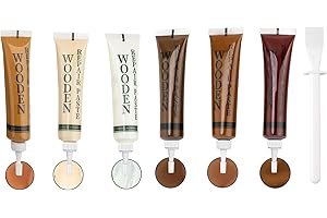 Belligern Laminate Floor Repair Kit 6 Color Wood Filler Pine, Wooden Floor Scratch Repair, Wood Furniture Repair Kit for Cracks, Hole, Laminate Floor Table Door Scratches