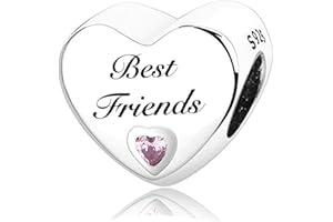 MsRosy New Women's S925 Sterling Silver Heart Charms For Bracelets Gift For the Family and Friends