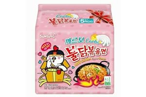 PALMZEN Samyang Carbonara BULDAK Hot Chicken Flavour Ramen Noodles Carbonara 130g (Pack of 5) IMPORT