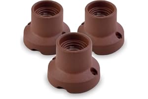 AMARCORDS - 3 Plafoniere in porcellana attacco e27 base applique portalampade vintage colore CORTEN