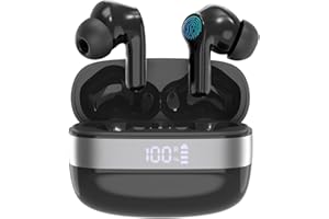 CERVANTA Ecouteurs Bluetooth sans Fil, Bluetooth 5.3 Ecouteurs sans Fil,Ecouteurs Hi-FI Son Stéréo,Écouteurs 35H Durée de Lecture CVC Réduction de Bruit USB C