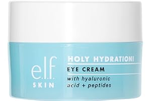 e.l.f. SKIN Holy Hydration! Eye Cream, Infused with Hyaluronic Acid & Peptides, Minimizes Dark Circles, 0.53 Oz (15g)
