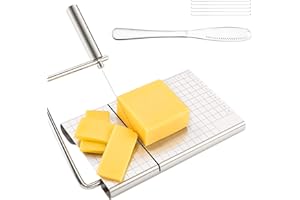 JINYOMFLY Cortador de Queso, Cortador de Queso de Acero Inoxidable, Cortador de Alimentos con Cuchilla, Escala de Tamaño Precisa, para Cortar Queso, Mantequilla