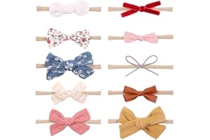 SJBAUTYO 10 Stück Baby Haarband Baby Stirnbänder Baby Mädchen Nylon Stirnband Neugeborene Kleinkinder Haarbänder und Bögen Kinder Haarschmuck