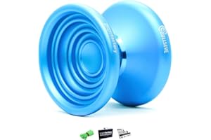 YoYo Factory Bullseye Jo jo – Präzises Profi JoJo aus Metall für Fortgeschrittene – Leerlauf JoJo für DNA Tricks & mehr - Blau