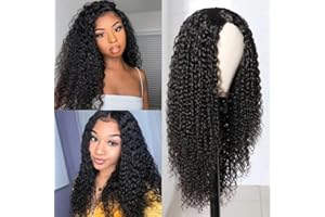 Bagima Peluca Afro Larga y rizada para Mujer, Peluca Negra de 23 "con Ondas de Agua, Pelucas de Cabello Humano Rizado, Peluca para Disfraces, Aspecto Natural Realista para Cosplay, Fiesta