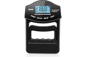 OSDUE Digitaler Handkraftmessgerät, Hand Dynamometer Schwarz, Elektronischer Griffkraft Messer, Griffkraftmessgerät, Grip Strength Trainer Kraftmesser mit USB-Ladekabel
