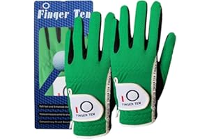 FINGER TEN Guanto da Golf per Uomo Mano sinistra 2 Pezzi o Mano Destra 2 Pezzi Bagnato Pioggia Giorni all weather Guanti da Golf