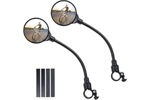 flintronic 2 x 360 Degree Rotating Wide Angle Bicycle Mirrors Acrylic Convex Safety Mirrors for Handlebar 22-30mm Accessories for All Bikes, Motorcycles