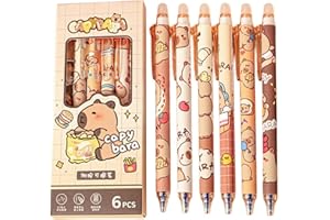 SKIPTHYBER Capybara Radierbarer Kugelschreiber, 6 Stück Capybara Stifte, Tintenroller Radierbar, Cartoon Tier Löschbarer Stift, 0.5MM Radierbarer Tintenroller Studenten Schule Bürobedarf Schulsachen(Blau)