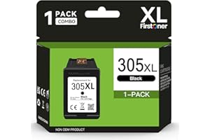 Firstoner 305XL Cartuchos Negro, 305XL sustitución de HP 305 Cartuchos de Impresora Negro para HP DeskJet 2720e 2710 2700 2724 Plus 4120e 4110 Envy 6000 6020 6032 6030 6010 Pro 6420e 6432e(1 Negro)