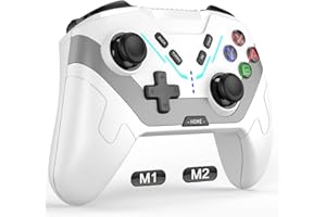 Diswoe Controller for Switch/Switch Lite/OLED Switch, PRO Alarm Controller with One Button Luminous Turbo 6 Axis Gyro Programmable Button Support Android/iOS/PC Windows 7810