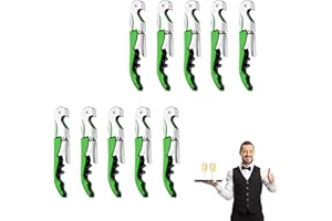 MADEHAY Kellnermesser Edelstahl, 68g Heavy Duty Edelstahl Wine Key,Korkenzieher Weinöffner mit (grün/10 Stück)